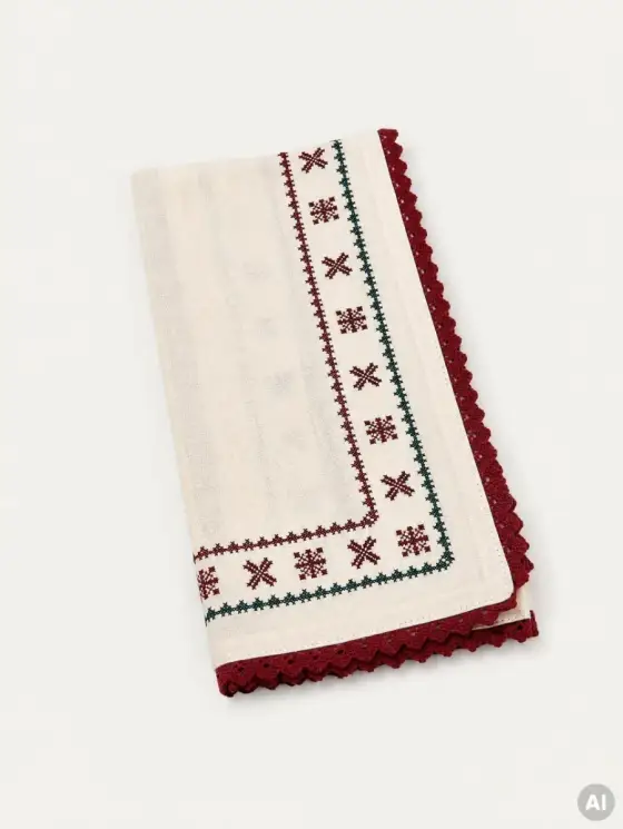 Zestaw ścierek kuchennych CROSSY bawełnianych z haftem krzyżykowym i ecru, 2 szt. 2*45x65 cm