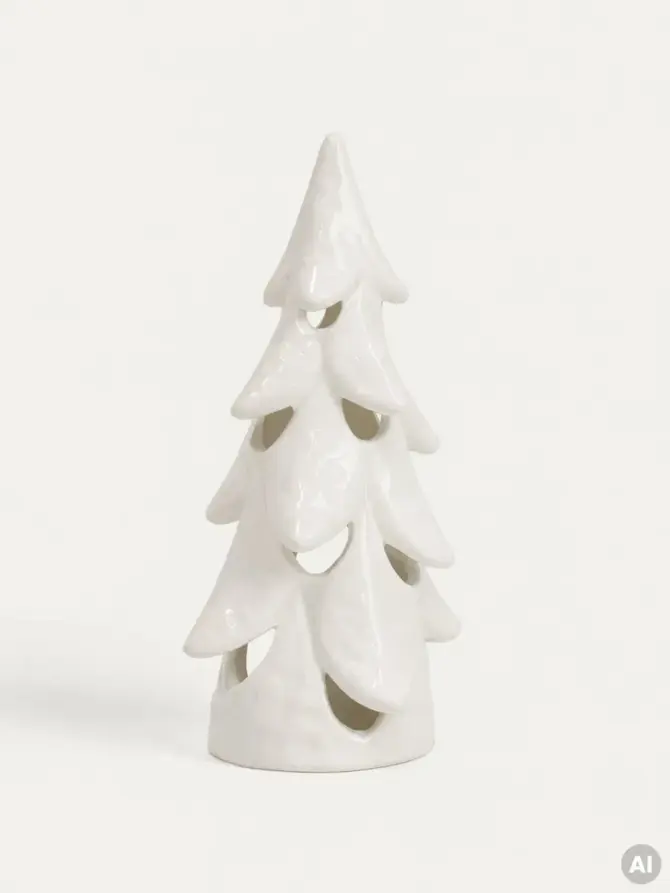 Dekoracja stojąca KANIA choinka ceramiczna LED 11,4x11x20,8 cm