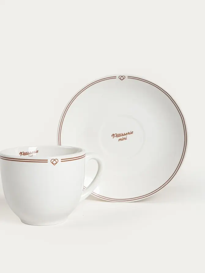 Zestaw filiżanek ze spodkiem PATISSERIE porcelanowych dużych, 0,25 l 4 szt.
