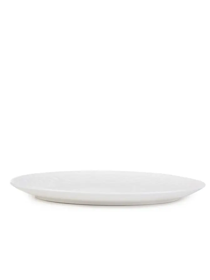 Półmisek SYLIA porcelanowy owalny biały z ornamentem 25x34 cm
