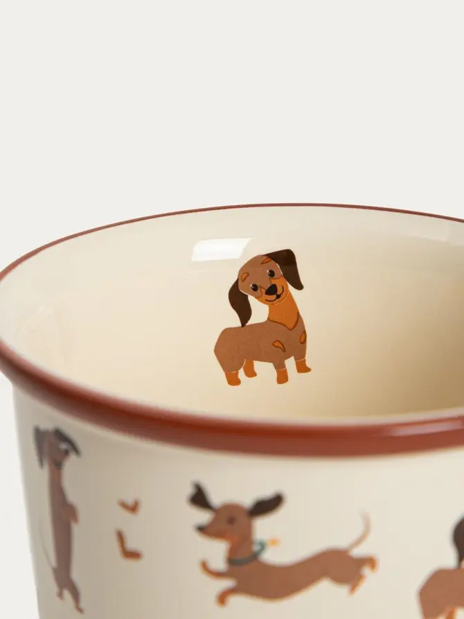 Kubek BOOP porcelanowy w jamniki z serduszkami 0,3 l
