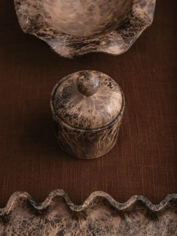 Pojemnik LYSEON brązowy okrągły 11,5x11,5x16 cm