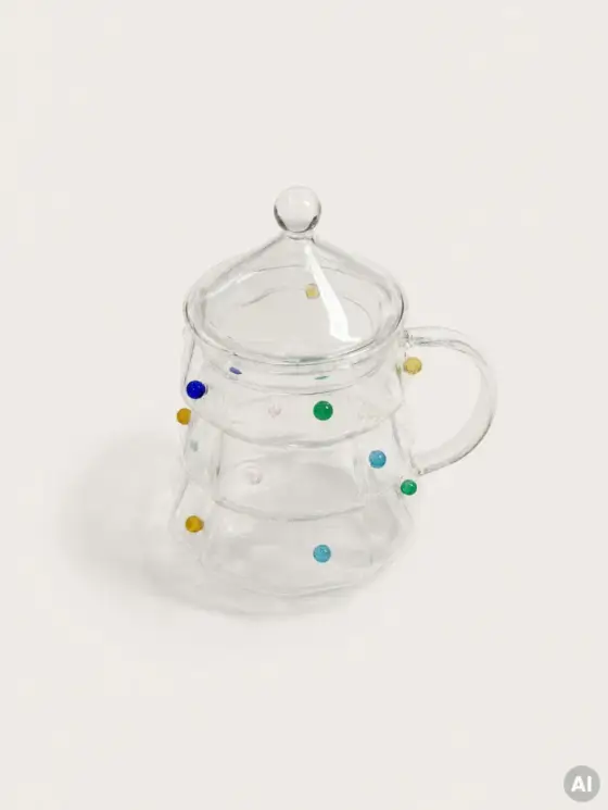 Szklanka TWINKLE z pokrywką, w kształcie choinki 360 ml