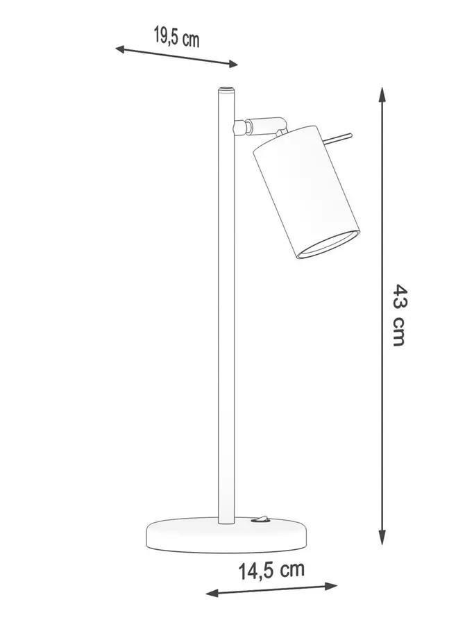 Lampa stołowa RING metalowa czarna 43 cm
