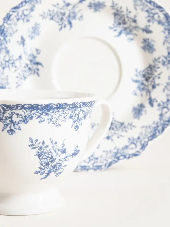 Filiżanka ze spodkiem LOURRY porcelanowa granatowa 0,2 l