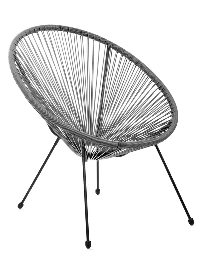Fotel ACAPULCO z okrągłej linki technorattan ciemnoszary 72x79x85 cm