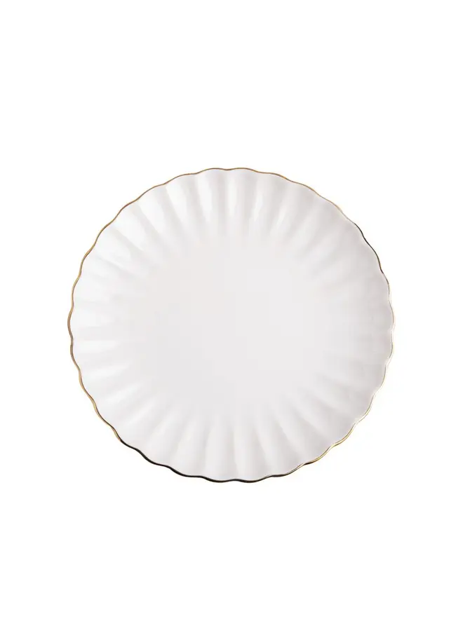 Talerz MELIDA porcelanowy obiadowy ze złotą obwódką 27 cm
