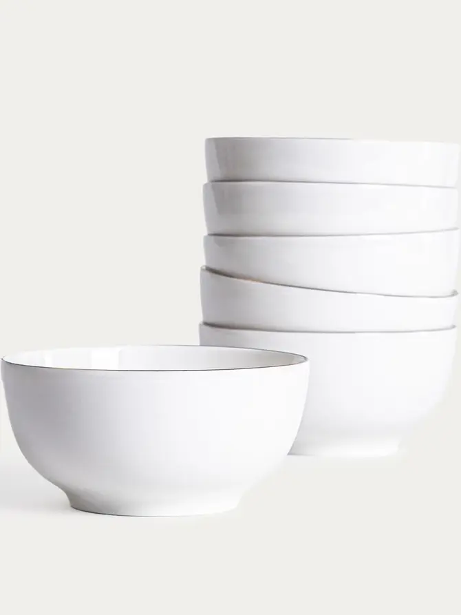 Zestaw talerzy AUROO porcelanowy ze złotą obwódką 18 el