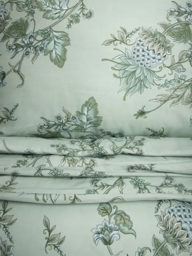 Pościel FLORAL PAISLEY bawełniana w niebieskie kwiaty 220x200 + 2*70x80 cm