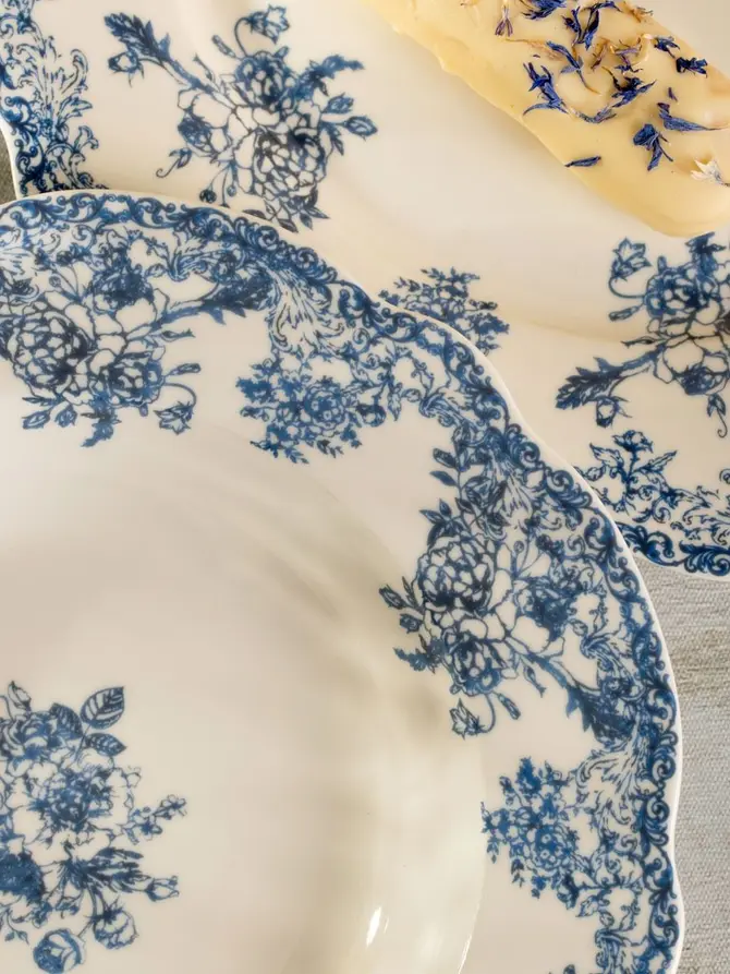 Talerz LOURRY porcelanowy głęboki granatowy 22 cm