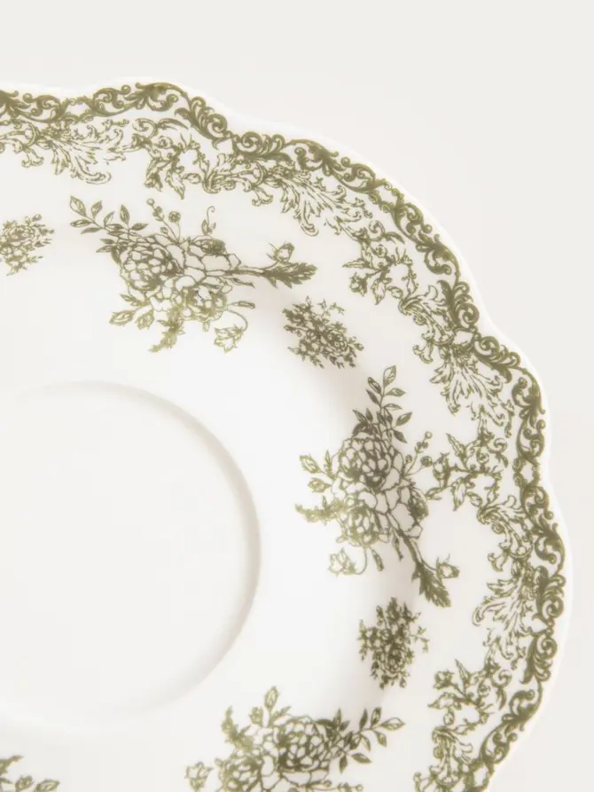 Filiżanka ze spodkiem LOURRY porcelanowa zielona 0,2 l