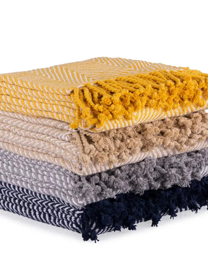 Pled zygzak musztardowy SPARRE 130x170 cm ALL 925218