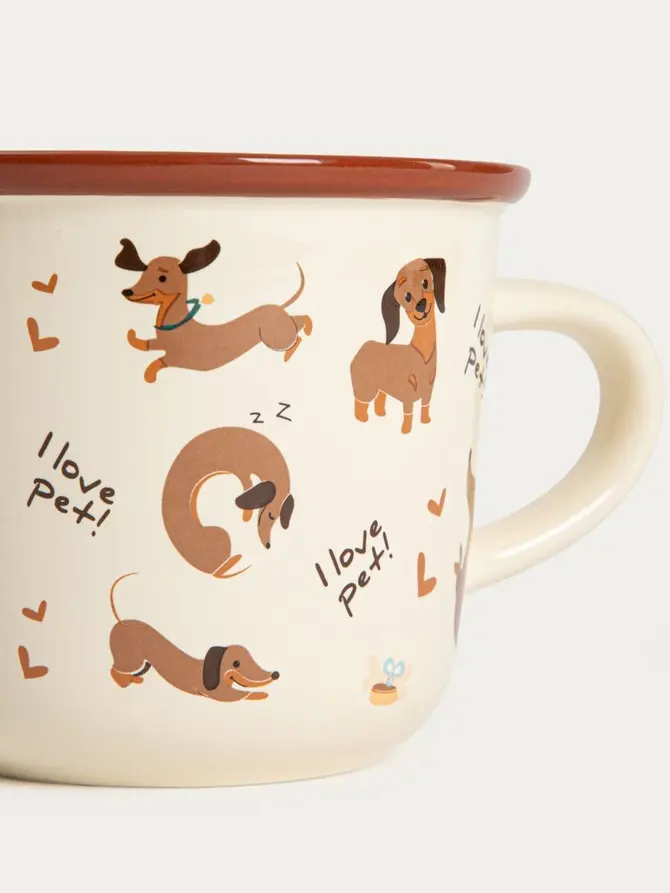Kubek BOOP porcelanowy w jamniki z serduszkami 0,3 l