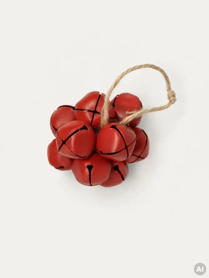 Zawieszka BEELO kula z metalowych dzwonków czerwona 8 cm