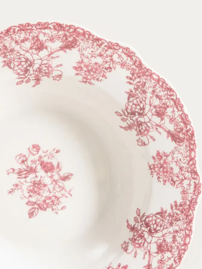 Talerz LOURRY porcelanowy głęboki czerwony 22 cm