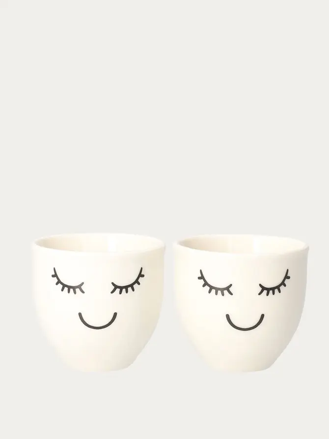 Zestaw kieliszków EYELASHES porcelanowych na jajko 