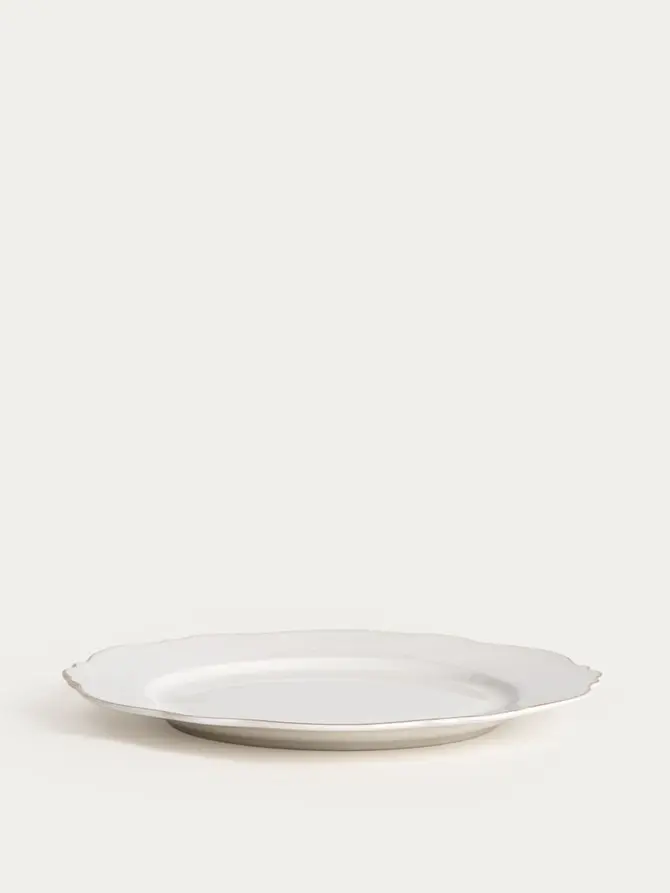Talerz ELORIA porcelanowy deserowy ze złotym rantem 21 cm