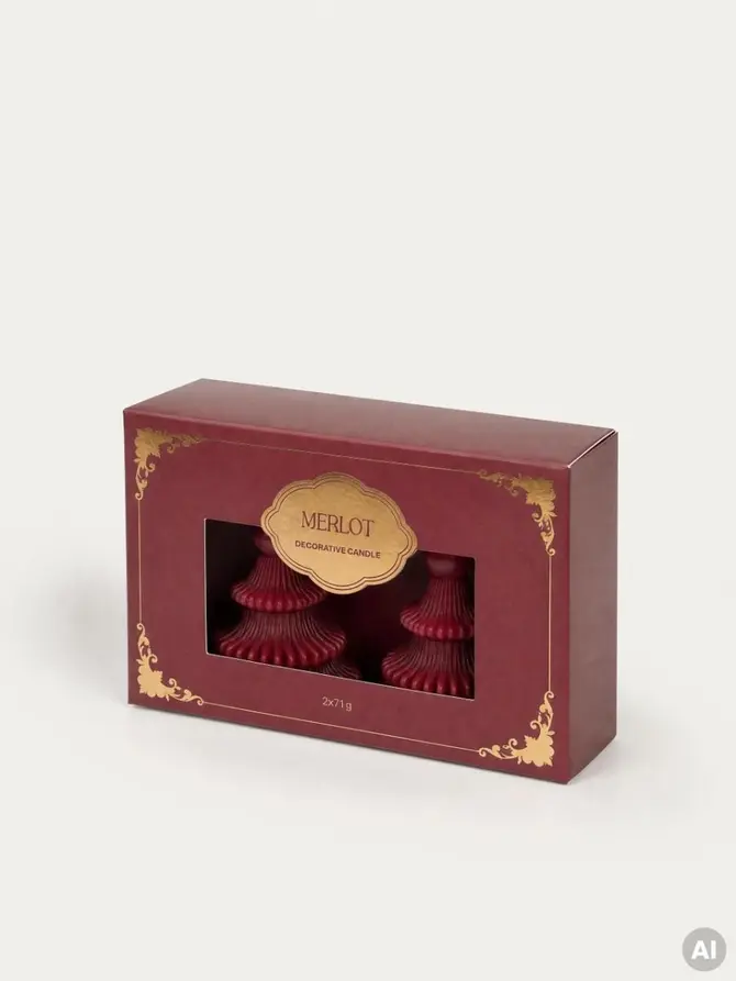 Świece dekoracyjne FESTIVE CHEER Merlot 2 szt.