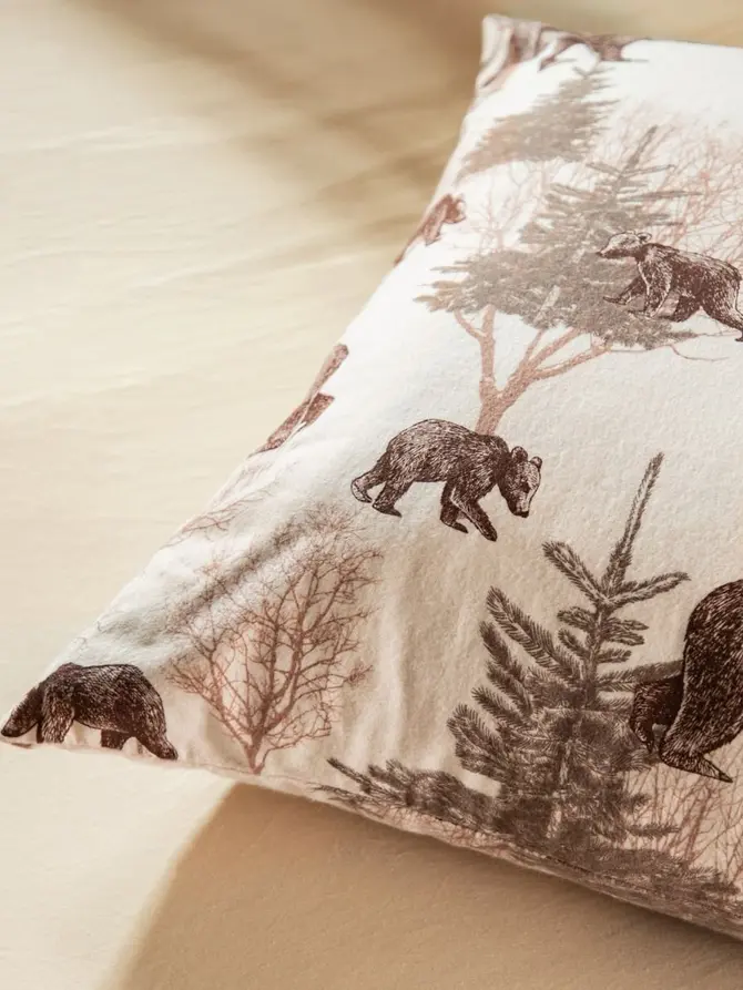 Pościel URSO flanelowa w niedźwiedzie 140x200 + 1*70x80 cm