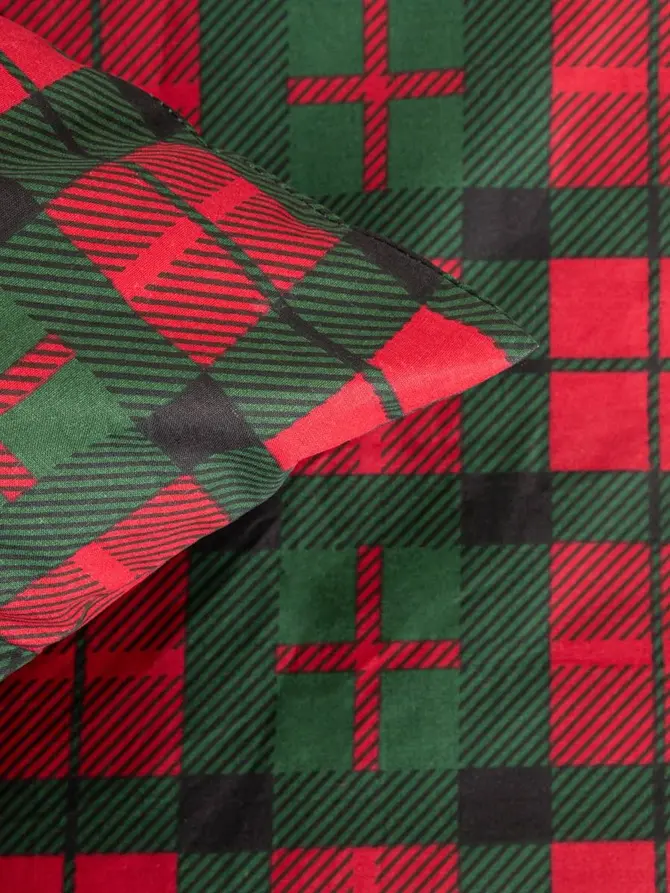 Pościel EC TARTAN bawełniana w kratę 160x200 + 2*70x80 cm