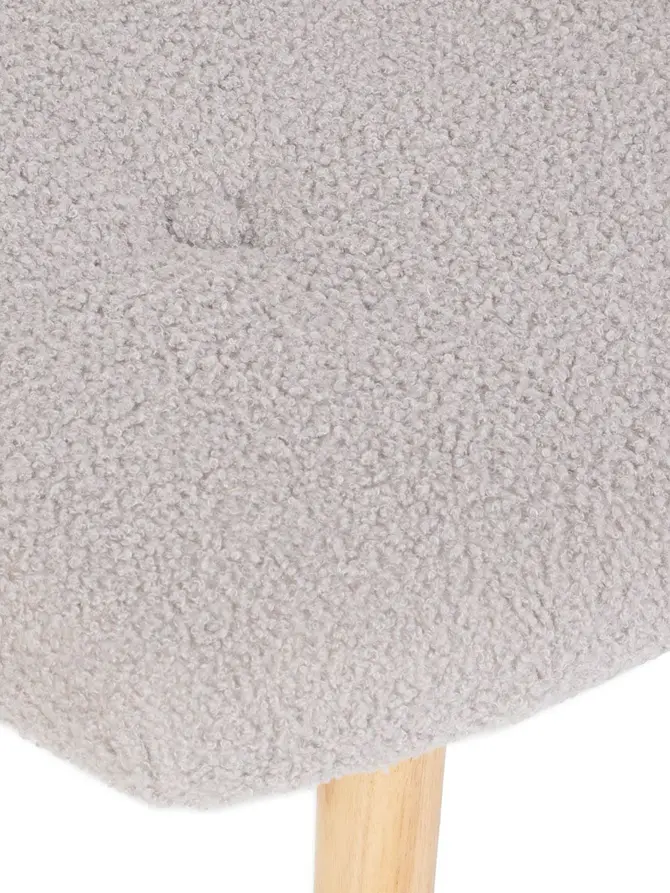 Podnóżek MOSS TEDDY BOUCLE w tkaninie TEDDY jasnoszary 61x41x38 cm