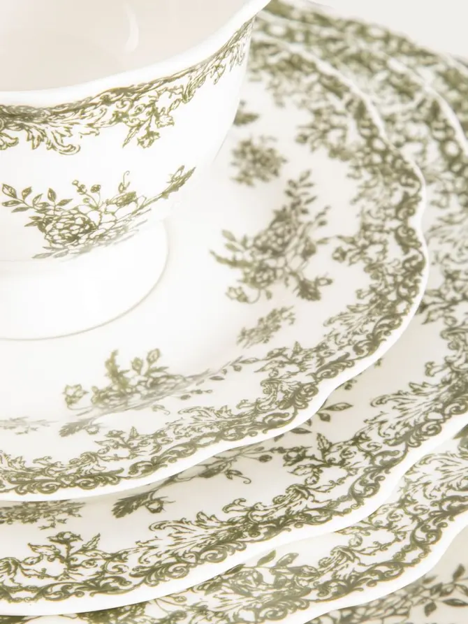 Talerz LOURRY porcelanowy głęboki zielony 22 cm