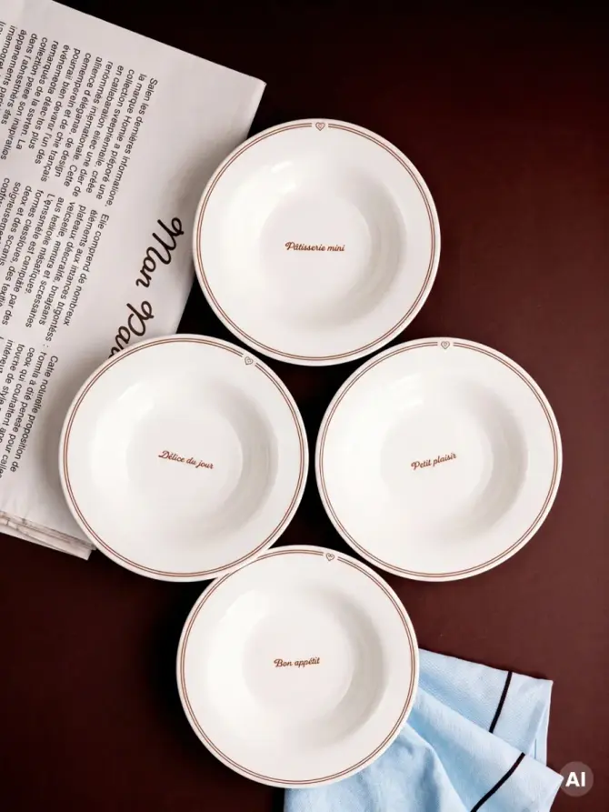 Zestaw talerzy PATISSERIE porcelanowych głębokich, 22,5 cm 4 szt.