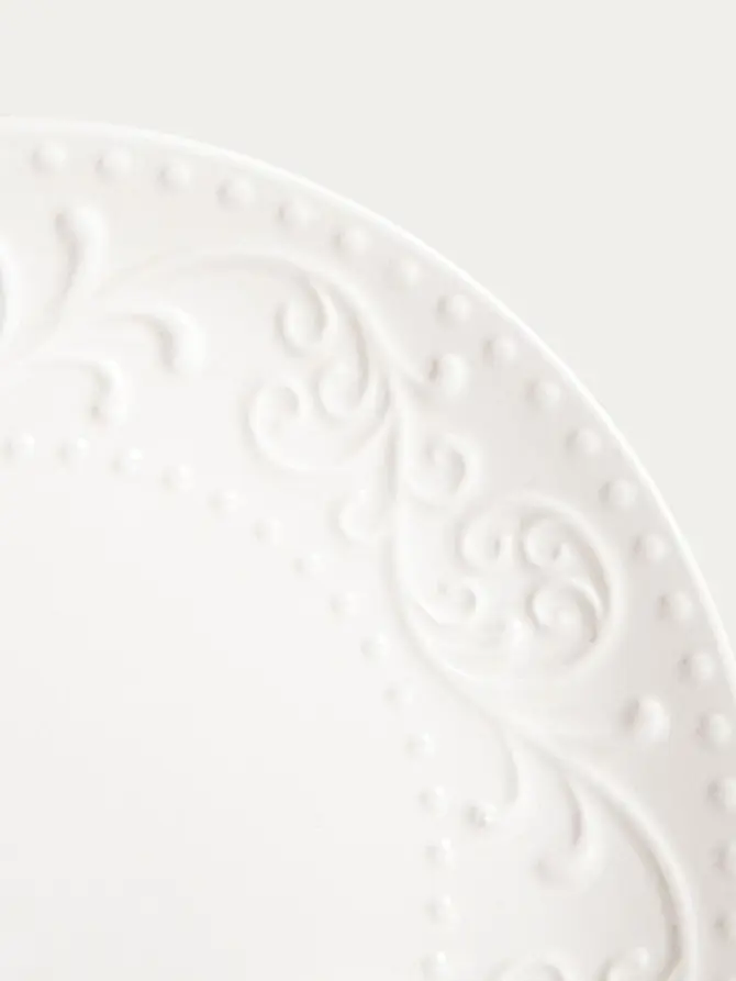 Zestaw talerzy SYLIA porcelanowy z ornamentem 18 el