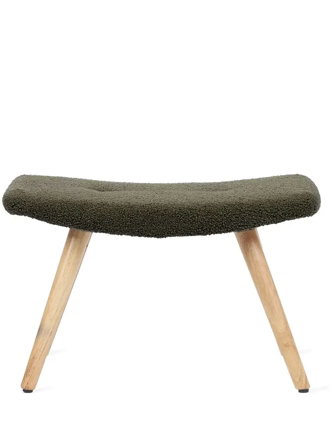 Podnóżek MOSS TEDDY BOUCLE w tkaninie TEDDY zielony 61x41x38 cm