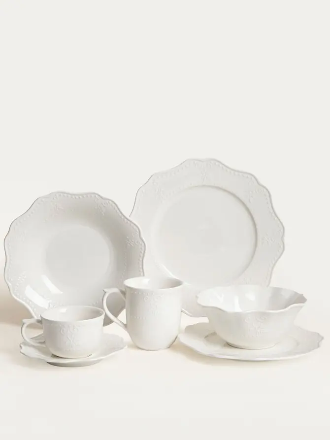 Talerz VISTAL porcelanowy obiadowy biały 26,5 cm