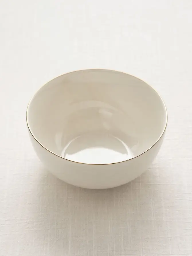 Miseczka AUROO porcelanowa ze złotą obwódką 14 cm