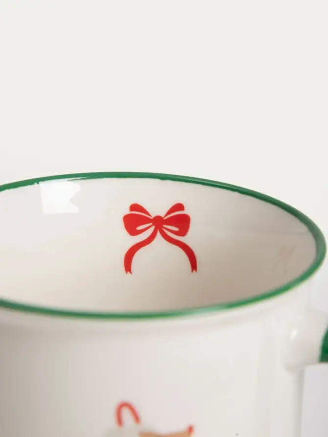 Kubek RINGI porcelanowy z jamnikiem i kokardką 0,4 l