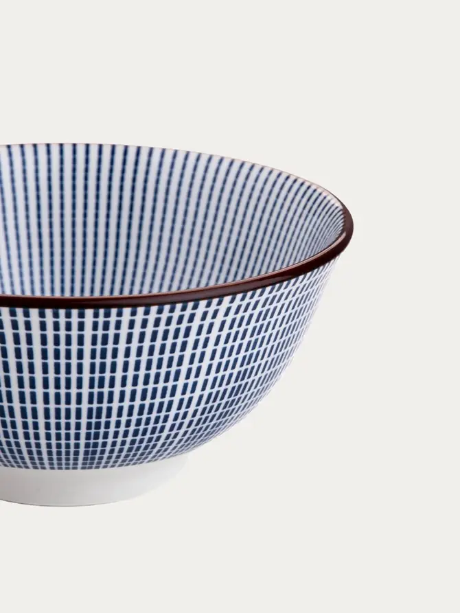 Miska NAVIA porcelanowa granatowa z brązową obwódką 15 cm