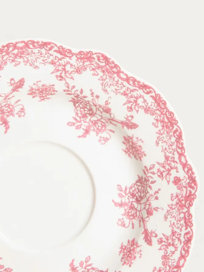 Filiżanka ze spodkiem LOURRY porcelanowa czerwona 0,2 l