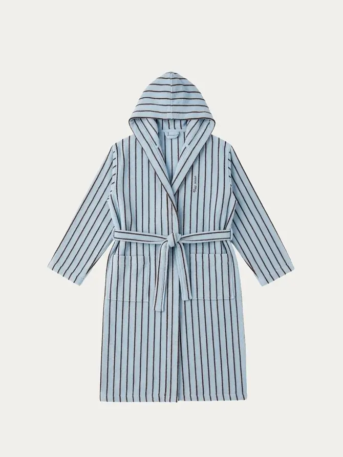 Szlafrok MON PARIS niebieski w brązowe paski L/XL