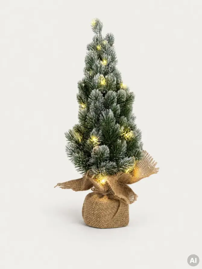 Choinka ATTIS ośnieżona w jucie z LED 50 cm