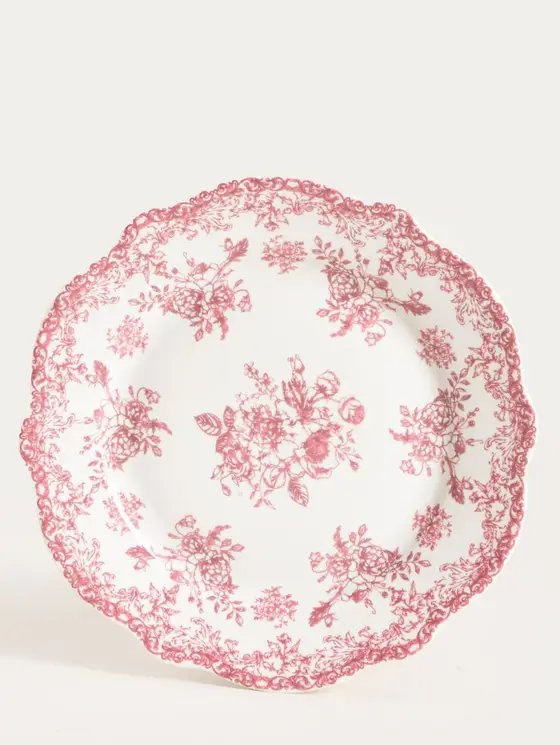 Talerz LOURRY porcelanowy deserowy czerwony 19 cm
