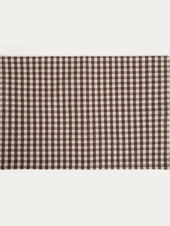 Maty stołowe MARAVILLA bawełniane w brązową kratkę, zestaw 2 szt. 2*30x45
