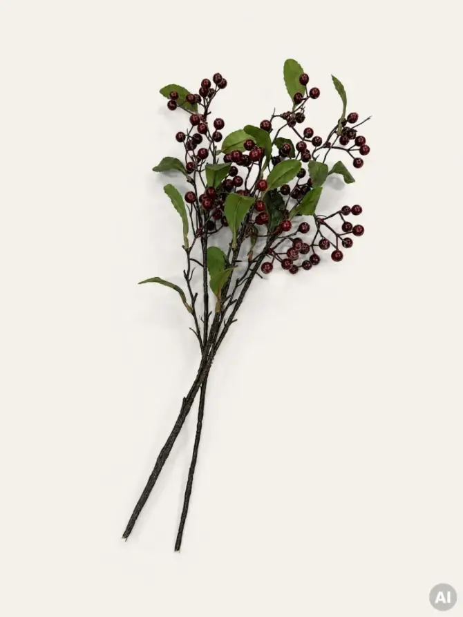 Bukiet sztuczny BRAVELLE jagody bordowe 52 cm