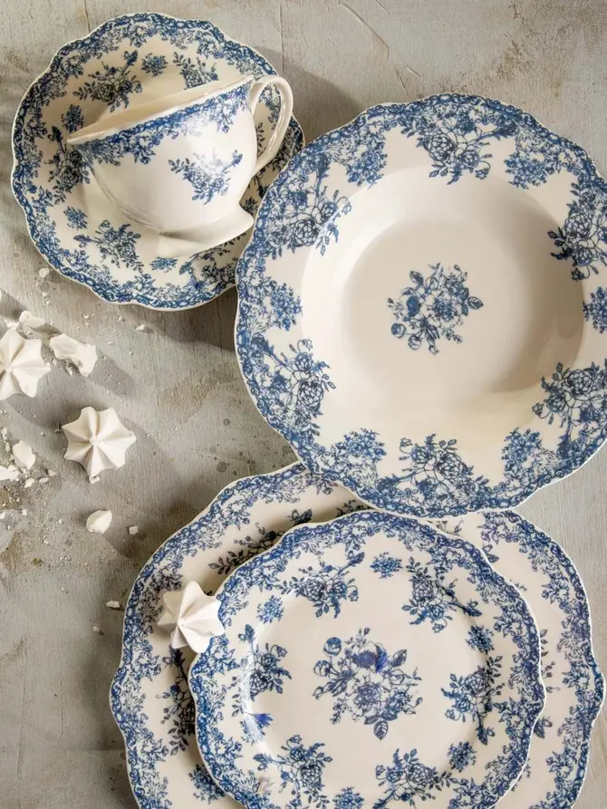 Talerz LOURRY porcelanowy głęboki granatowy 22 cm