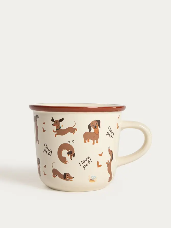 Kubek BOOP porcelanowy w jamniki z serduszkami 0,3 l