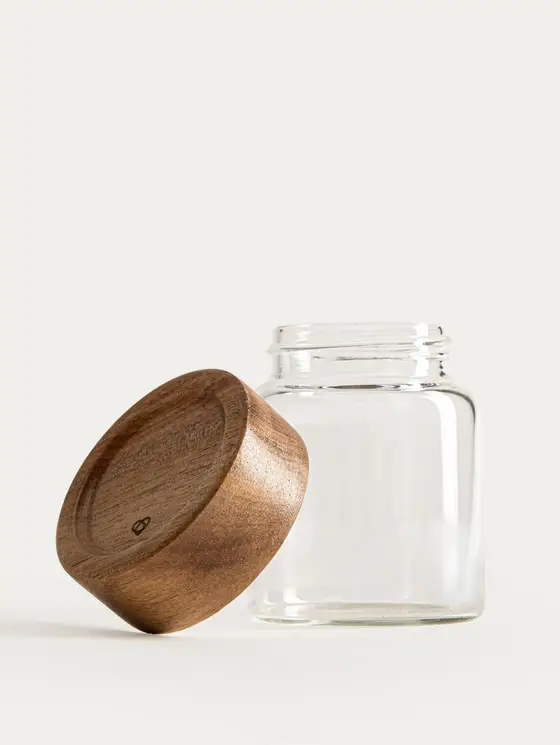 Zestaw pojemników WOODLY z akacjowym wieczkiem 2 szt. 150ml