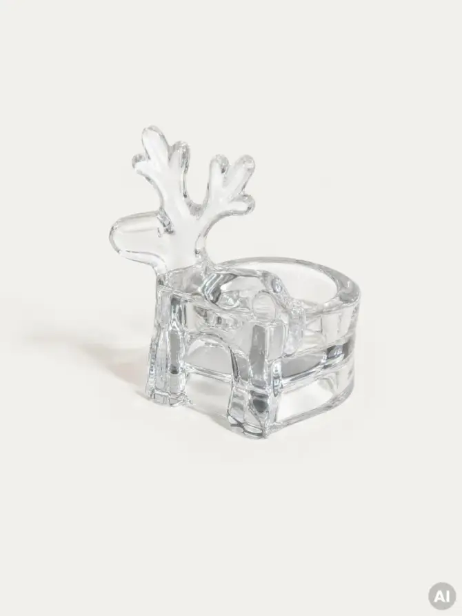 Świecznik GLASSI jelonek szklany 8,6x7,2x9,5 cm