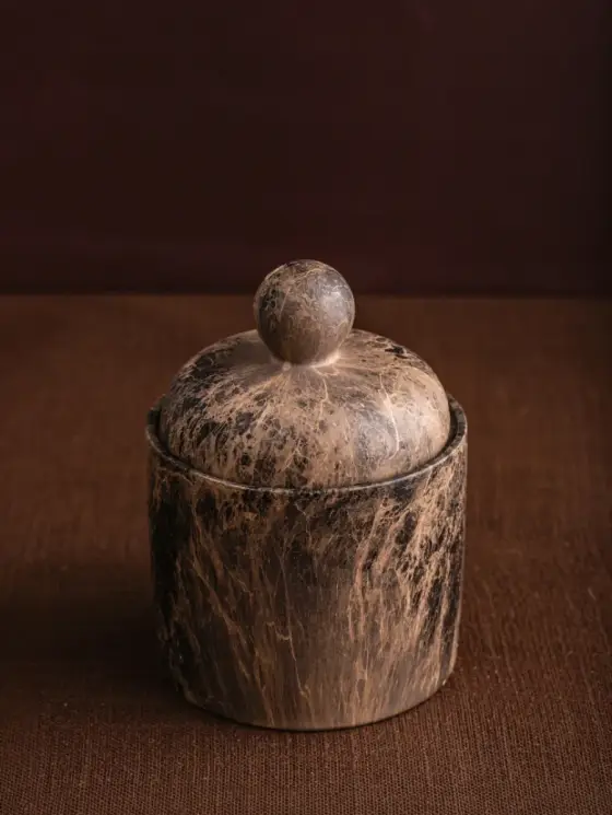 Pojemnik LYSEON brązowy okrągły 11,5x11,5x16 cm