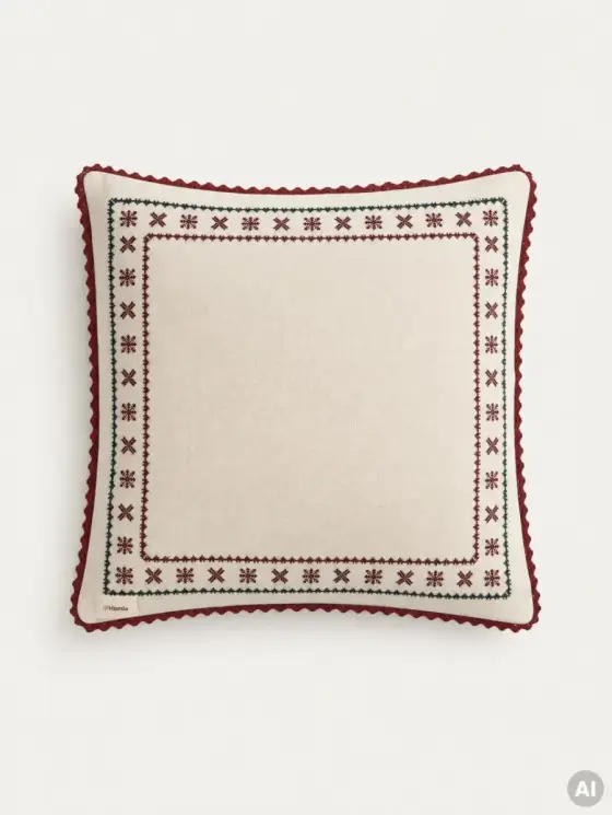 Poszewka CROSSY bawełniana z haftem krzyżykowym 45x45 cm
