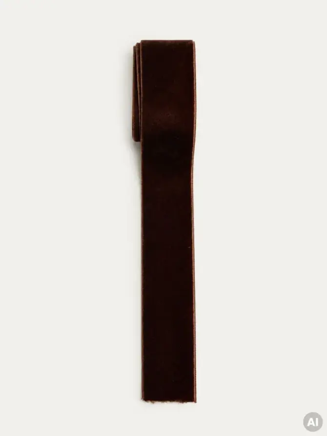 Wstążka BOWE aksamitna brązowa 3,8x250 cm
