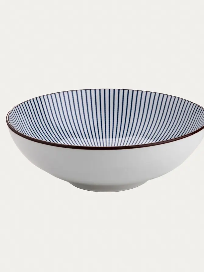 Misa NAVIA porcelanowa granatowa z brązową obwódką 21 cm
