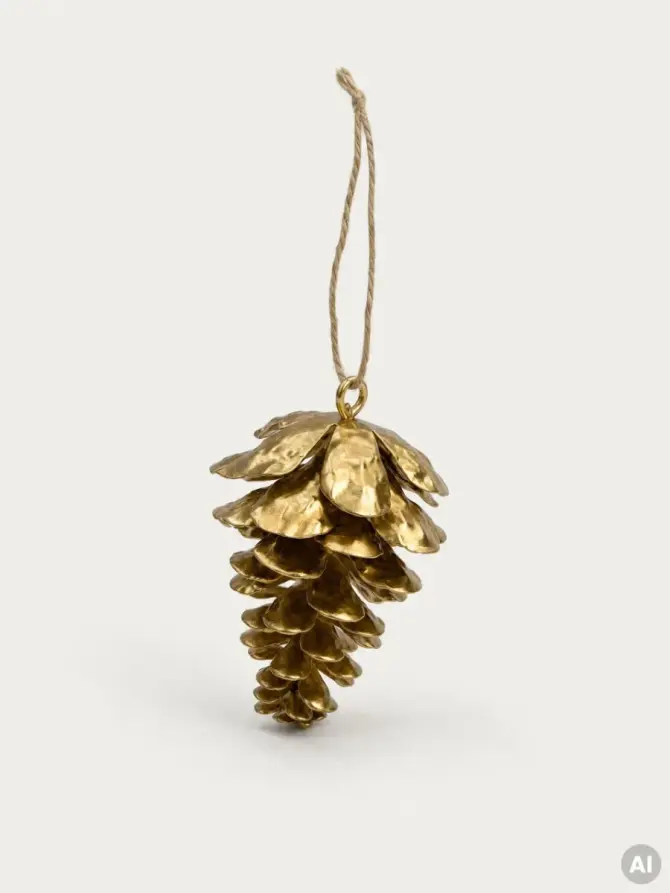 Zawieszka PINETRA metalowa szyszka 6,5x6,6x9 cm