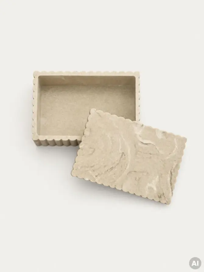 Szkatułka na biżuterię ONDA z wykończeniem piaskowym 20x13x7 cm