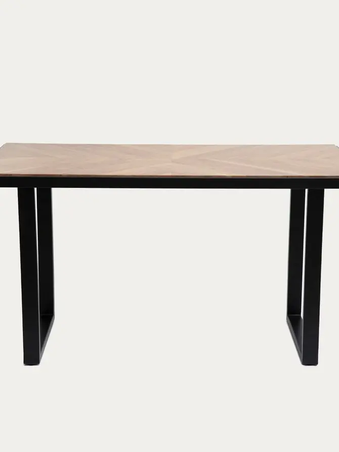 Stół NATTMAL lite drewno akacji + metal 140x70x76 cm